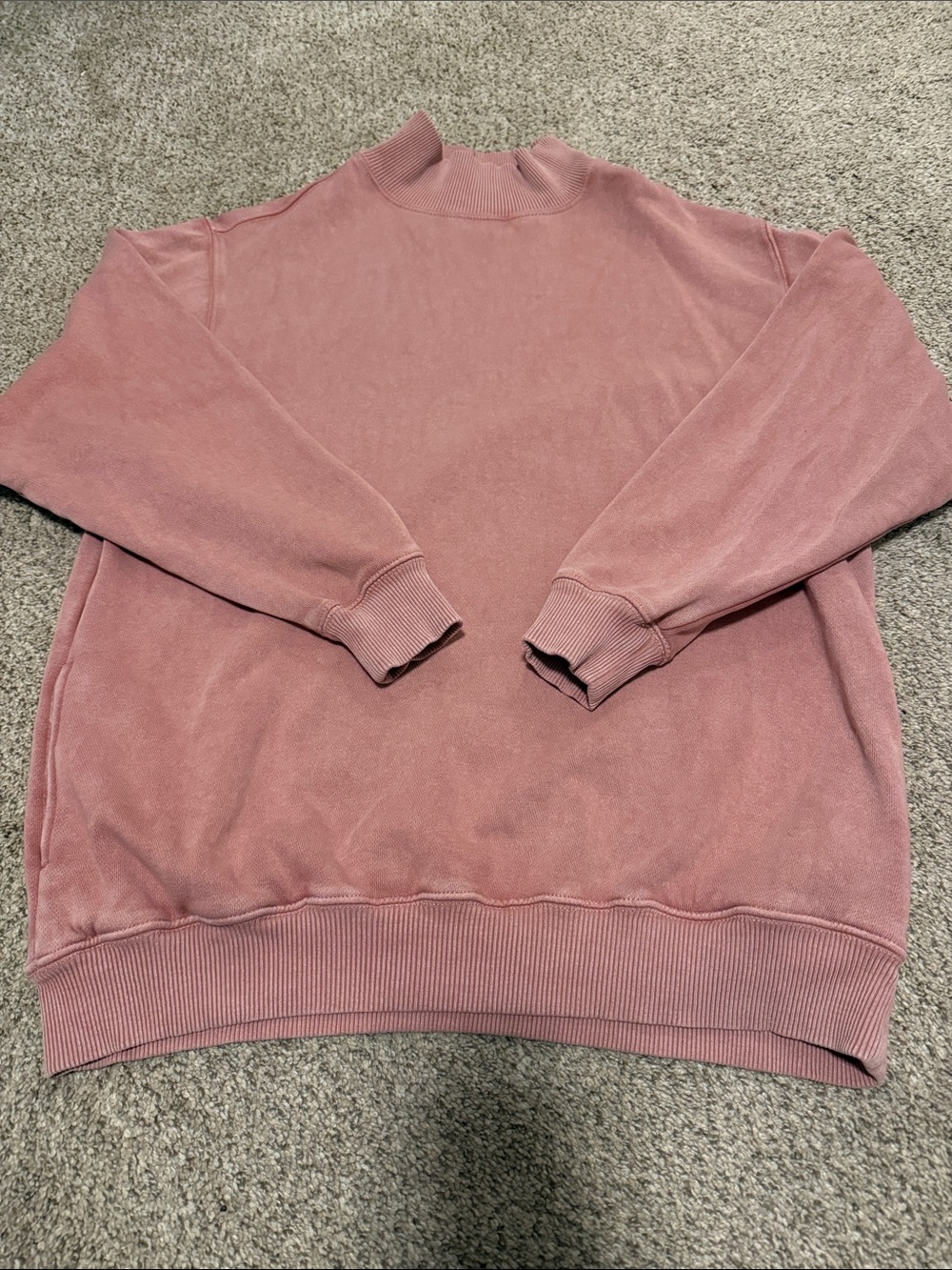 aerie Rose Pink Mock Neck Pullover Sweatshirt
